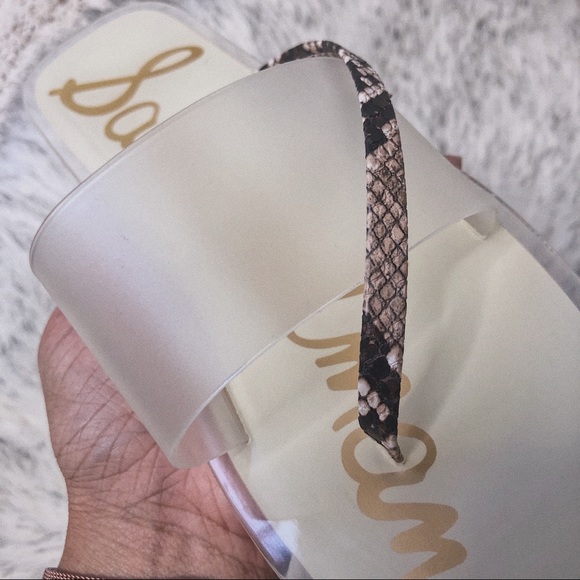 NWT ❤️ Gorgeous Sam Edelman Python & PVC Slides - Picture 7 of 12